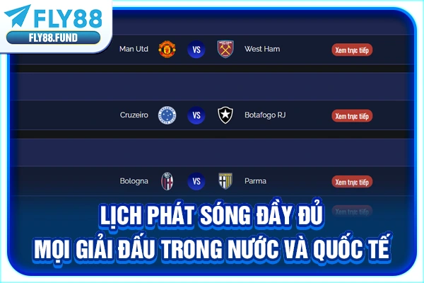 Lịch phát sóng đầy đủ mọi giải đấu trong nước và quốc tế